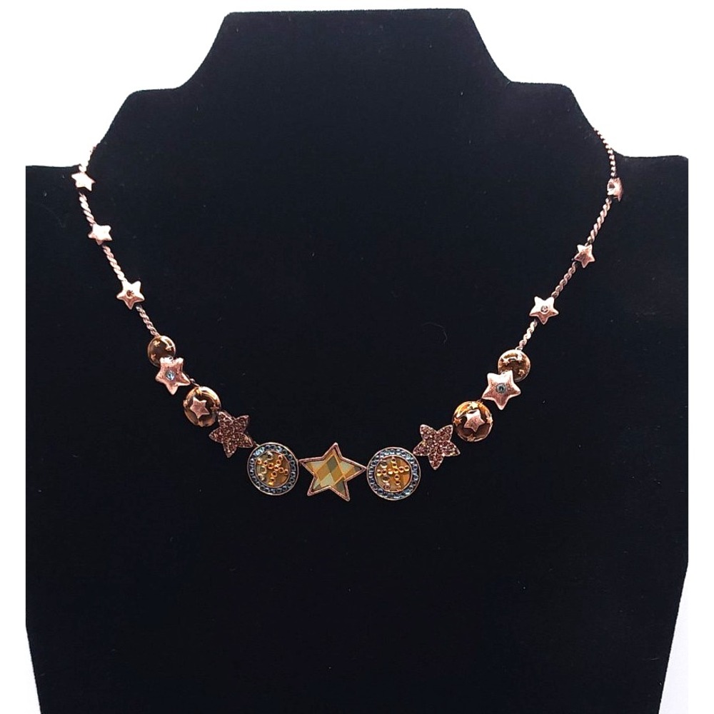 Pilgrim Rose Gold Star Necklace Swarovski Crystal Danish Design NWT